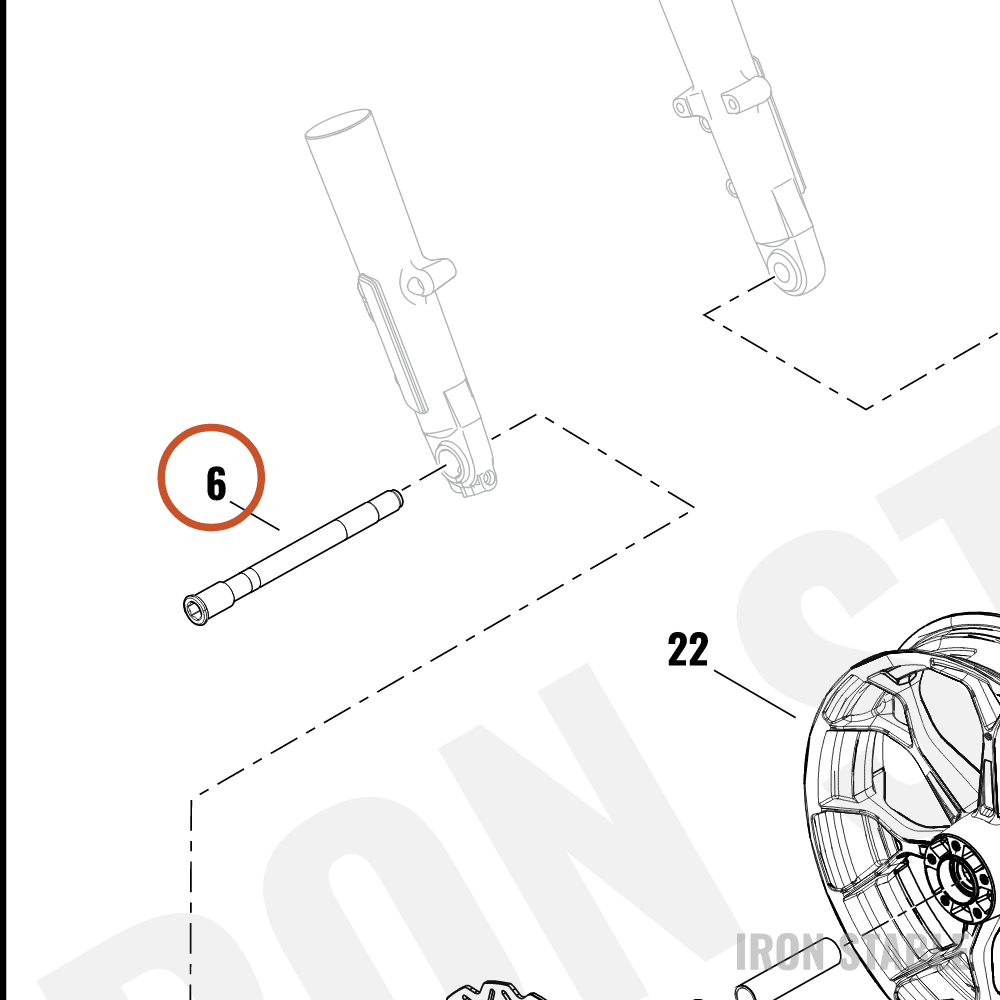 Harley-Davidson Axle, Fr, Flange