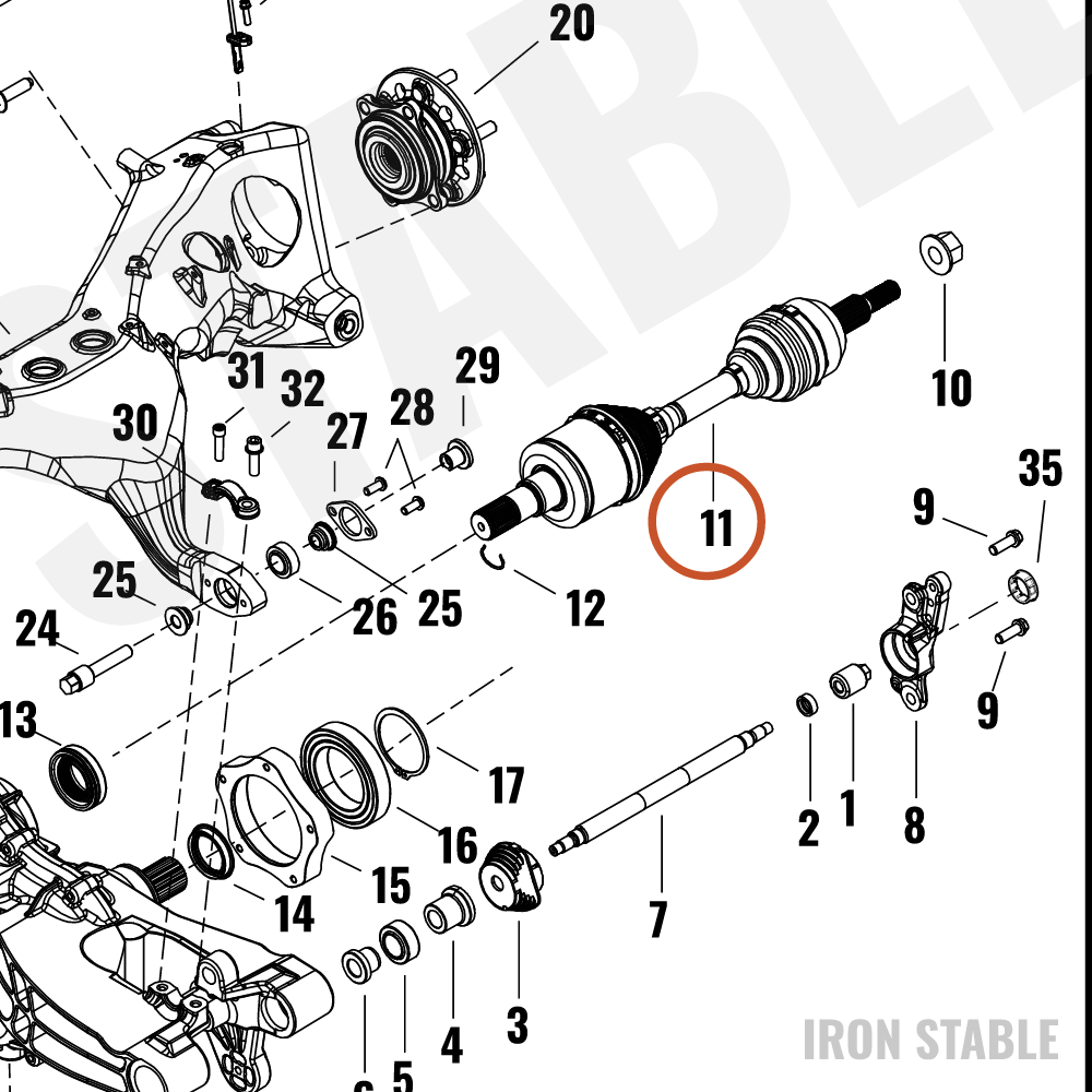 Harley-Davidson Axle, Rr, Cvj