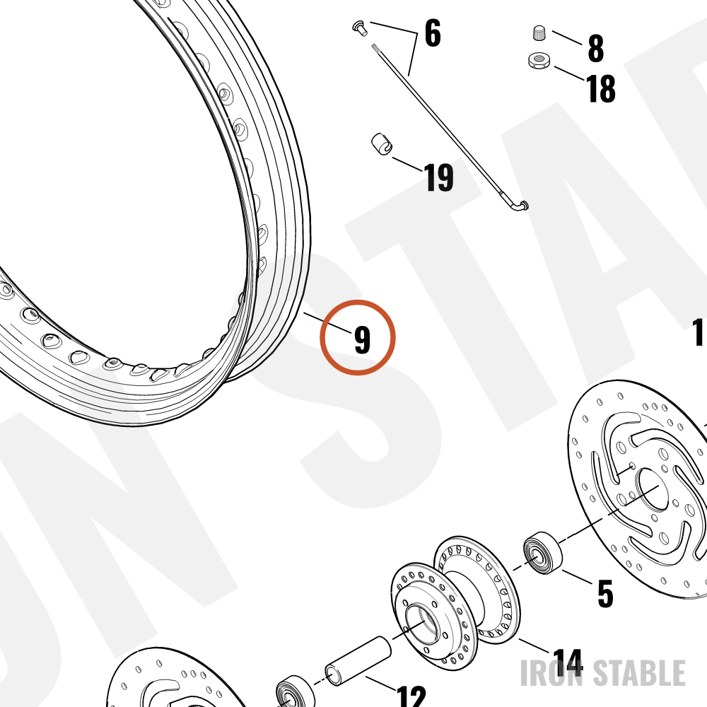 Harley-Davidson Rim, Whl, Lcd, Chrome, 19x2.5