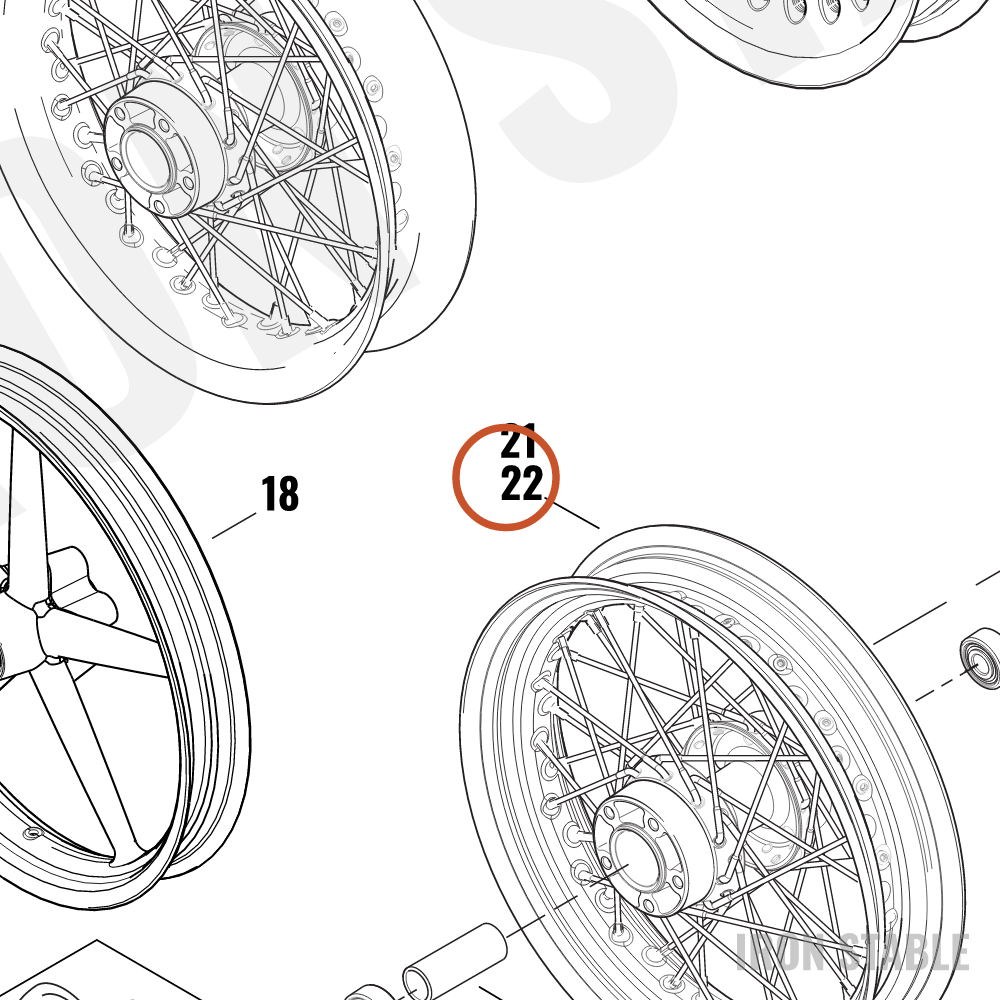 Harley-Davidson Rim, Whl, Lcd, Blk, 16x3