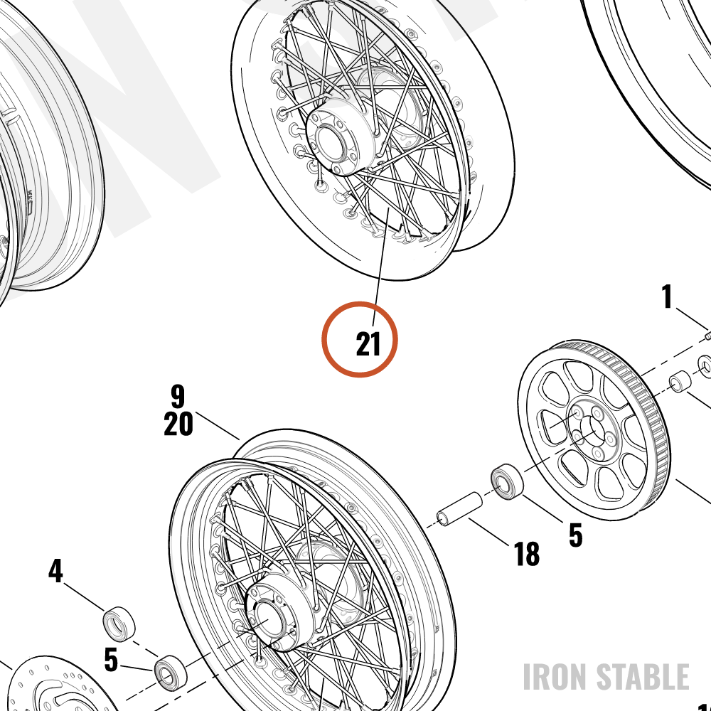 Harley-Davidson Bom Kit Spoke/Nipple, 16/17, Smo