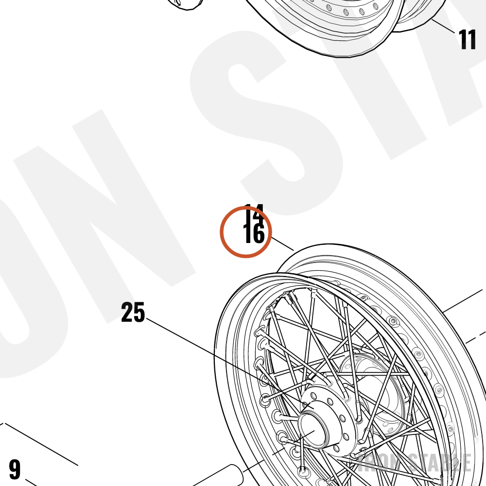Harley-Davidson Rim, Whl, Lcd, Chrome, 16x3
