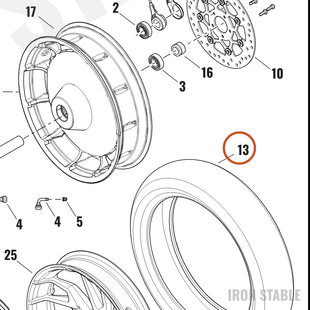 Harley-Davidson Tire, Fr, 110/90b19, Scr31, 62h, Bw