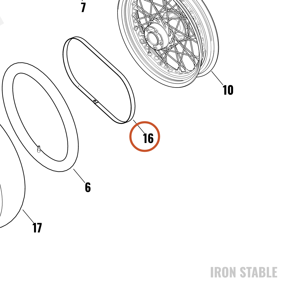 Harley-Davidson Rim Strip, 17/0 Deg Offset