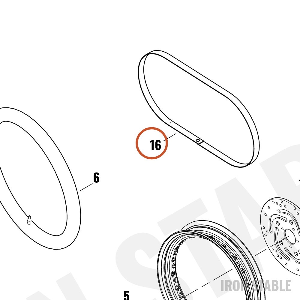 Harley-Davidson Rim Flap, 16 In.