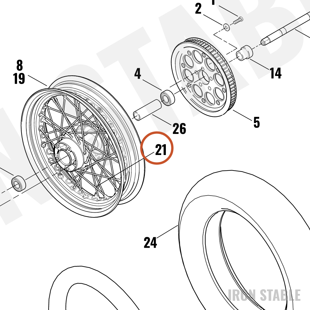 Harley-Davidson Bom-Kit Spoke & Nipple, 16/Chrome