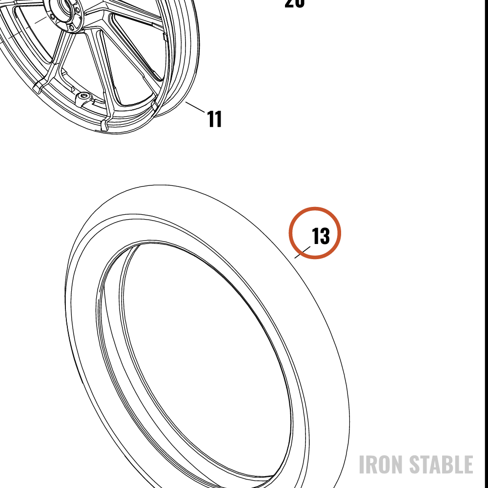 Harley-Davidson Tire, Fr, 100/90b19, Michelin, Co-