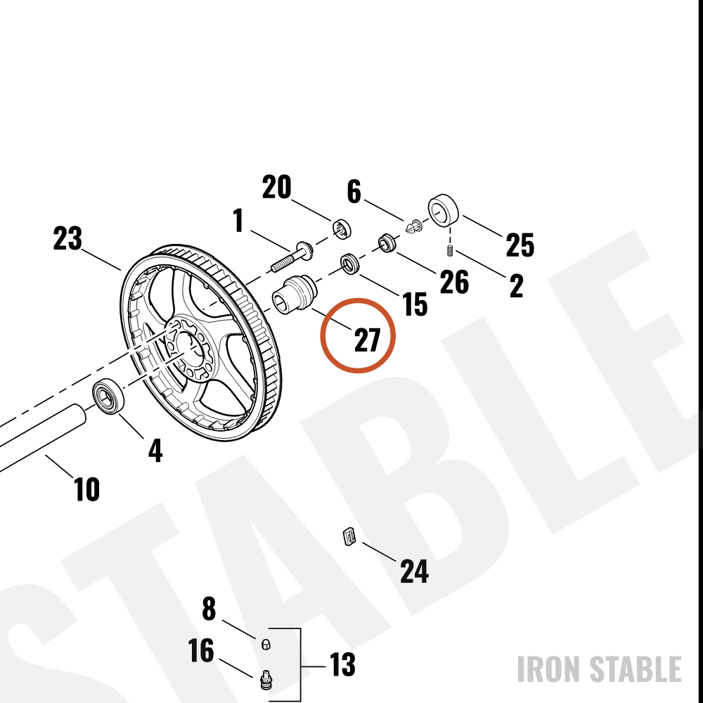 Harley-Davidson Spacer, Fr Whl Bearing, Scorched Chr
