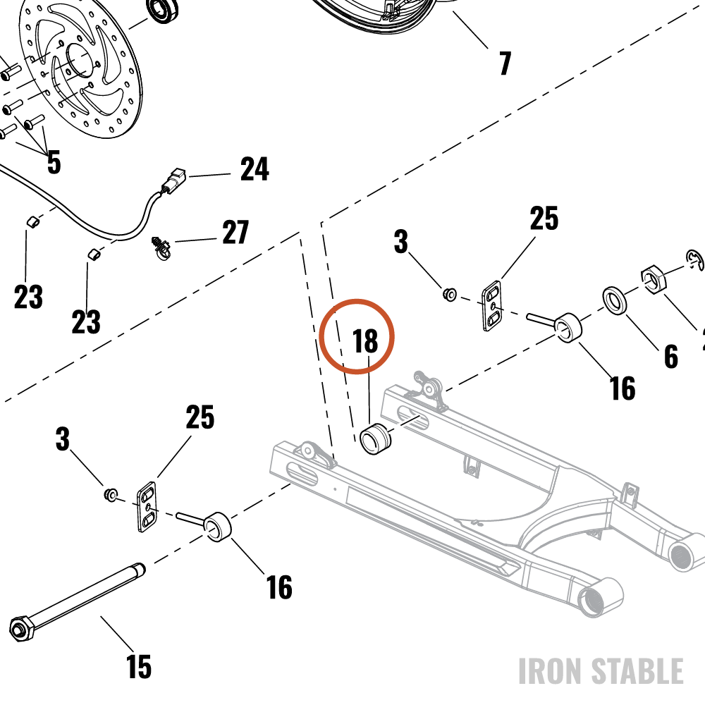 Harley-Davidson Spacer, Fr Whl, .980 In Long