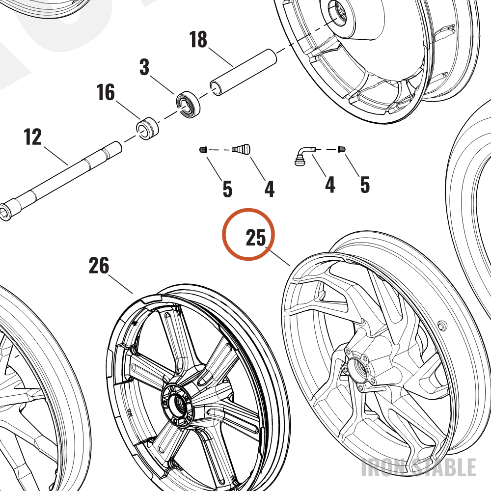 Harley-Davidson Whl, Fr, 10spk, Blk, 18x3.5