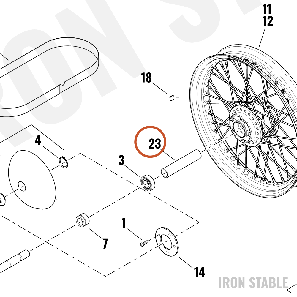 Harley-Davidson Spacer, Fr Whl Bearing, Plated