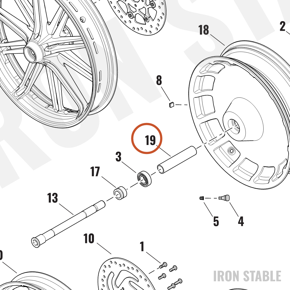 Harley-Davidson Spacer, Fr Whl Bearing, Plated