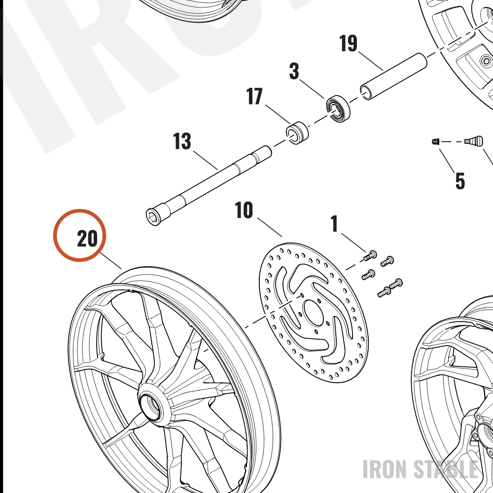 Harley-Davidson Whl, Fr, 9 Spk, Blk, 19 X 2.5