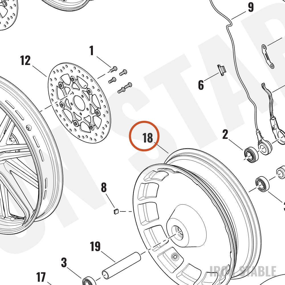 Harley-Davidson Whl, Fr, Disc, Abs, Clr, 18x4.5