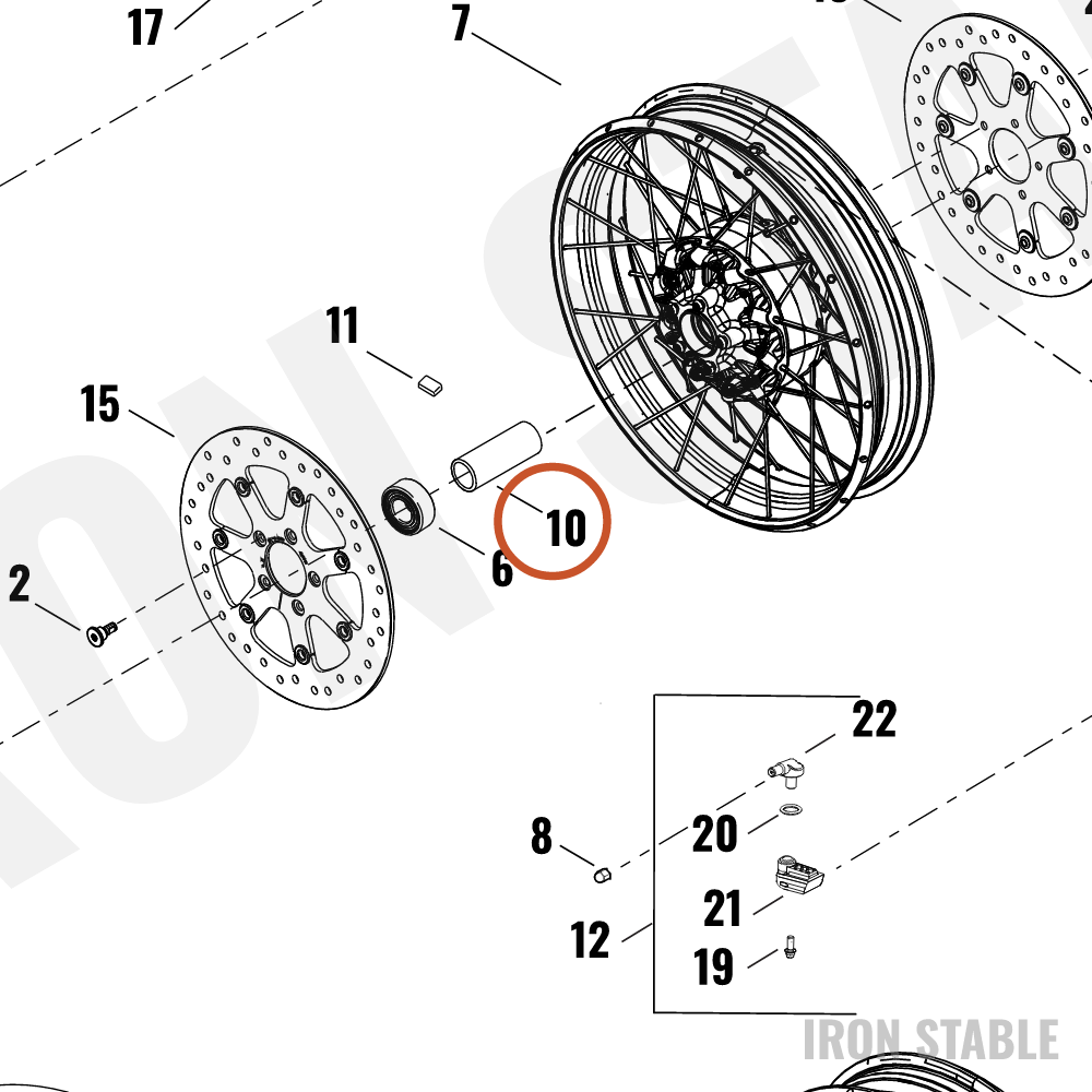 Harley-Davidson Spacer, Fr Whl Bearing, 109.11
