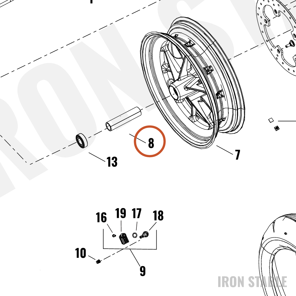 Harley-Davidson Spacer, Fr Whl Bearing, 132.72