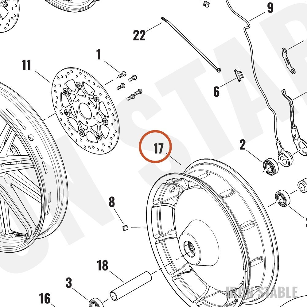 Harley-Davidson Whl, Fr, Disc, Clr, 18x4.5, Abs