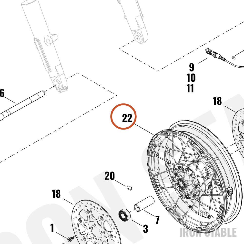 Harley-Davidson Whl Assembly, Fr, Lcd32, Gblk/Scchrm,