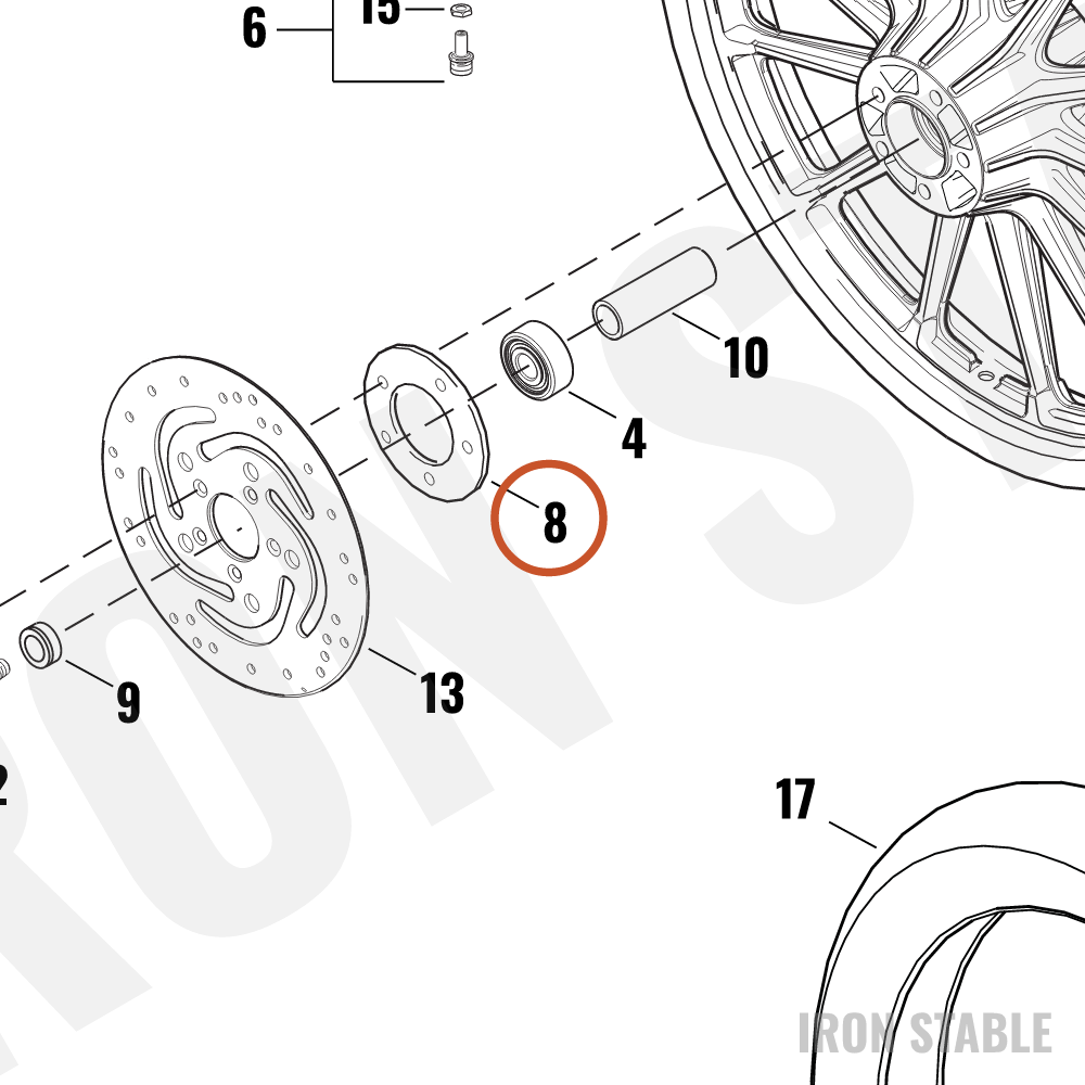 Harley-Davidson Hubcap, Wheel/Black