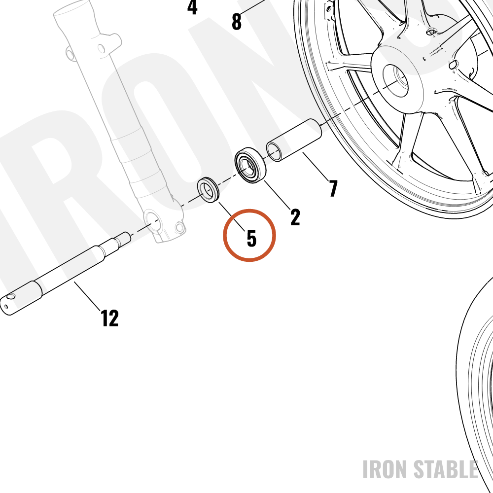 Harley-Davidson Spacer, Rh/Front, Whl Brng
