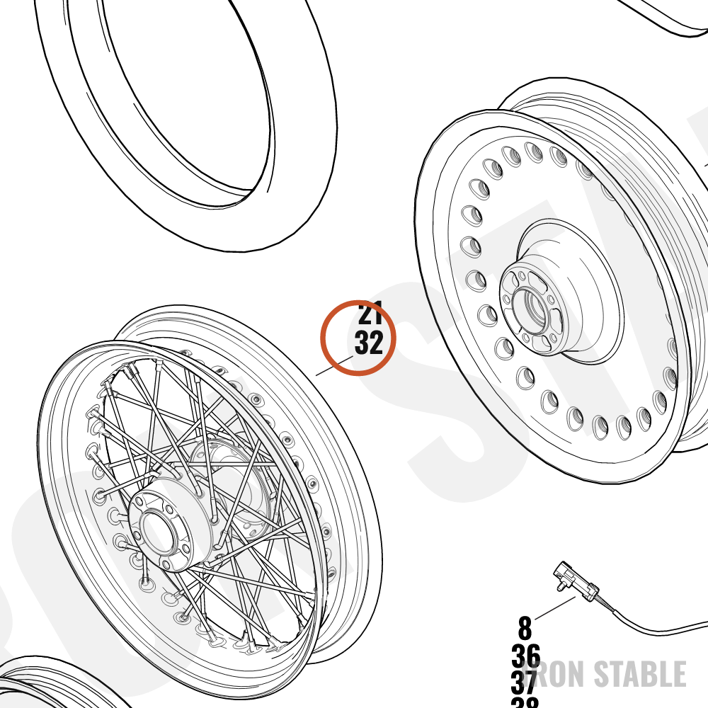 Harley-Davidson Rim, Whl, Smth, Chrome, 16x3