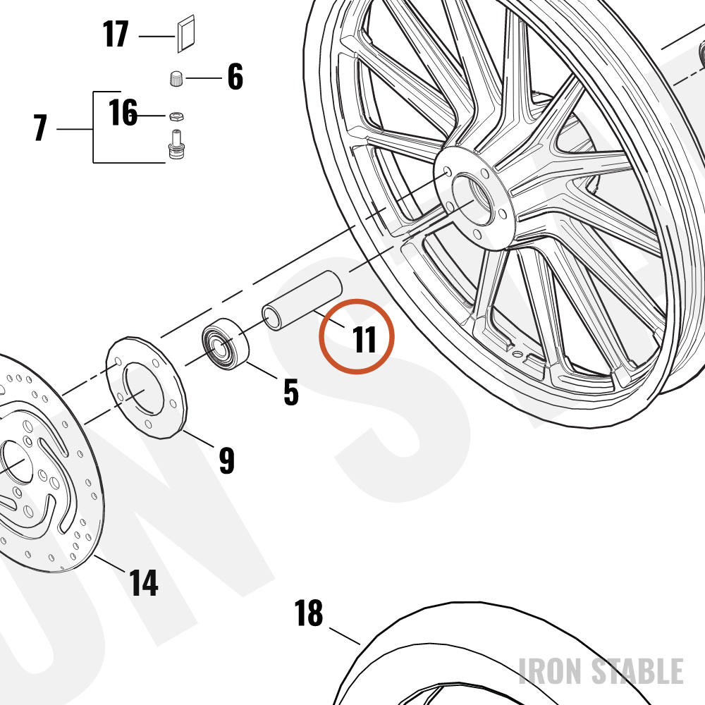 Harley-Davidson Spacer, Whl.bearing.slv.