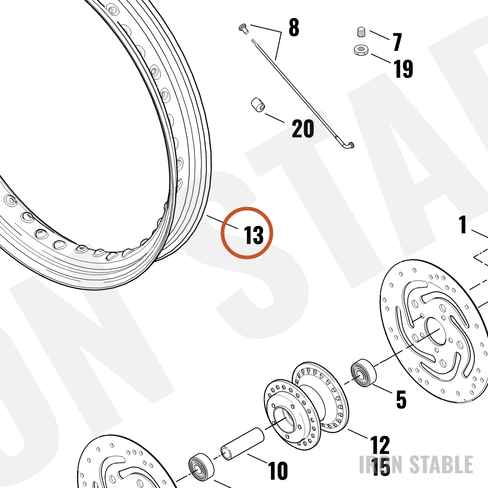 Harley-Davidson Rim, Whl, Fr, Lcd, Shrm, 21x2.15