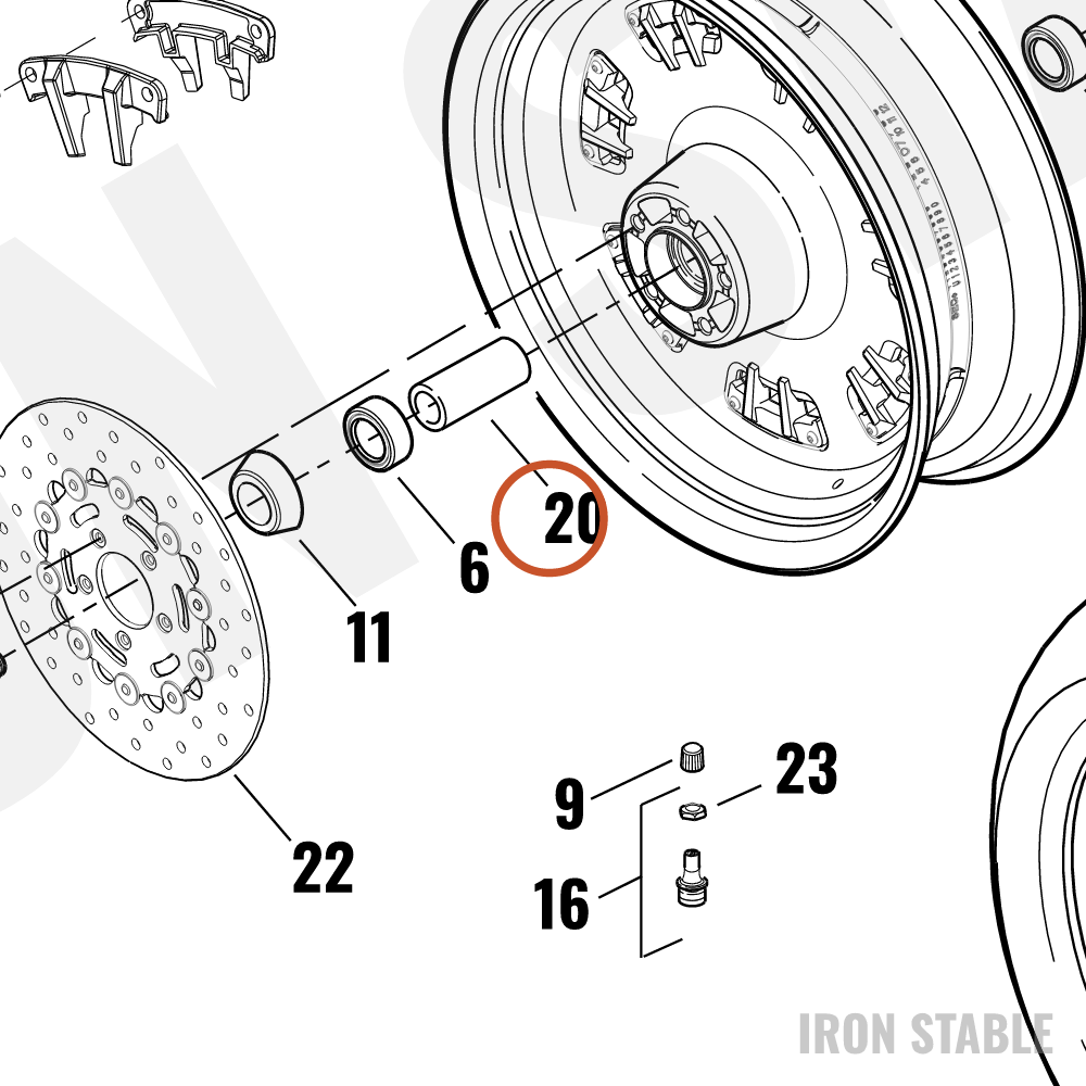 Harley-Davidson Spacer, Fr Whl Bearing, X