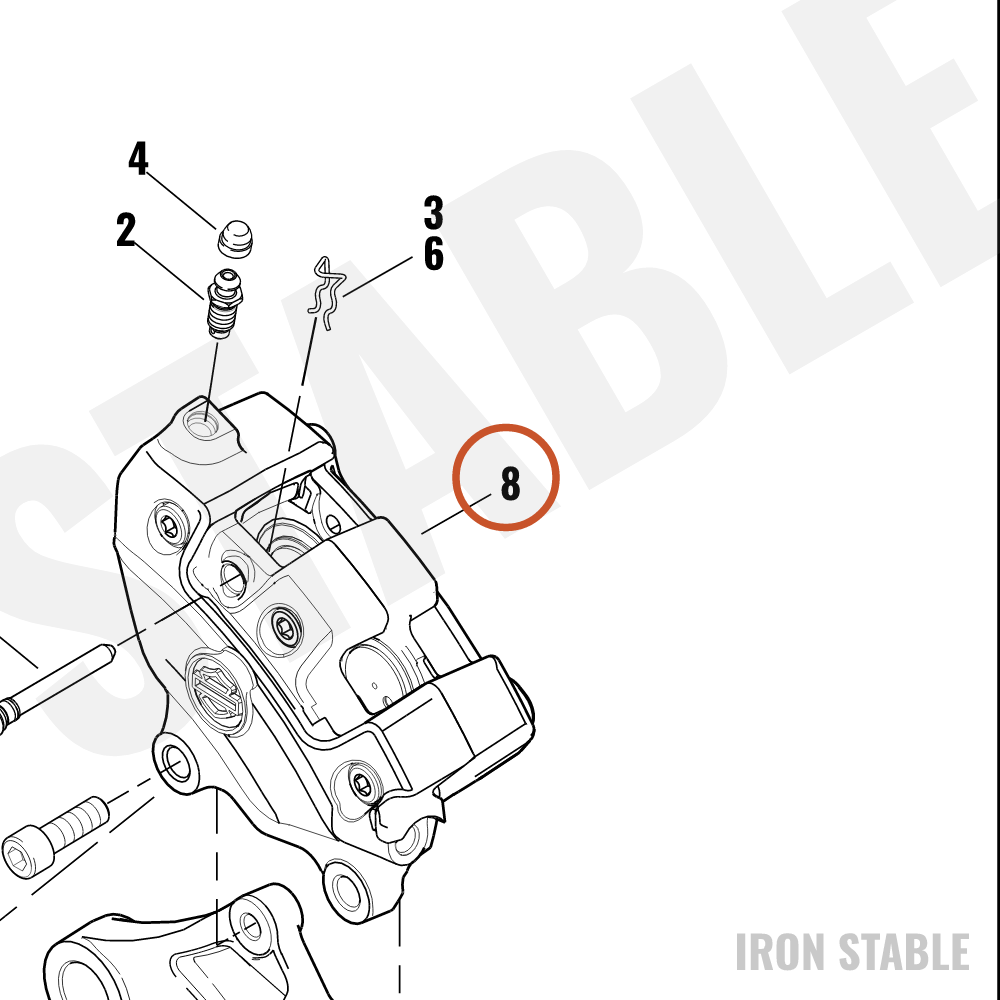 Harley-Davidson Caliper, Brake, Assembly, Rr/Black