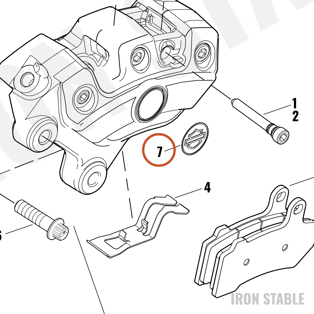 Harley-Davidson Medallion, Bar&Shld, Brake Caliper