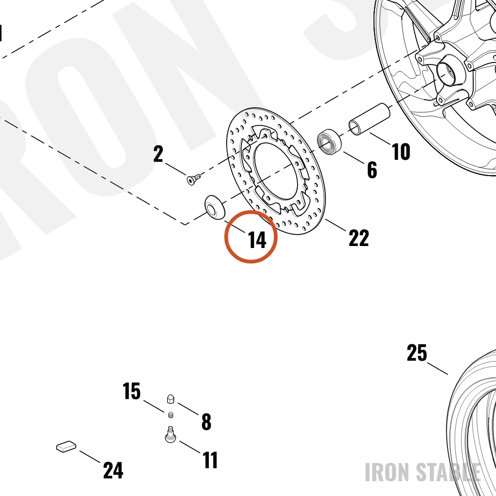 Harley-Davidson Spacer, Fr Whl Bearing, Mushroom