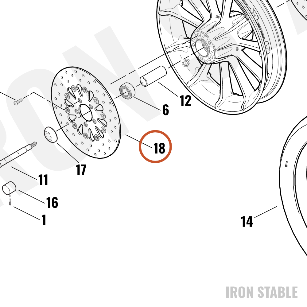 Harley-Davidson Kit-Brake Disc, Front, Blk, Teardro