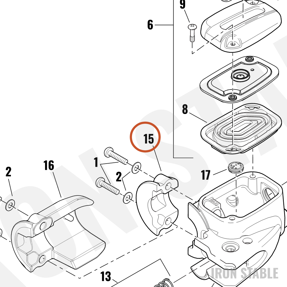 Harley-Davidson Half-Clamp, Master Cyl/Cltch Lvr, 