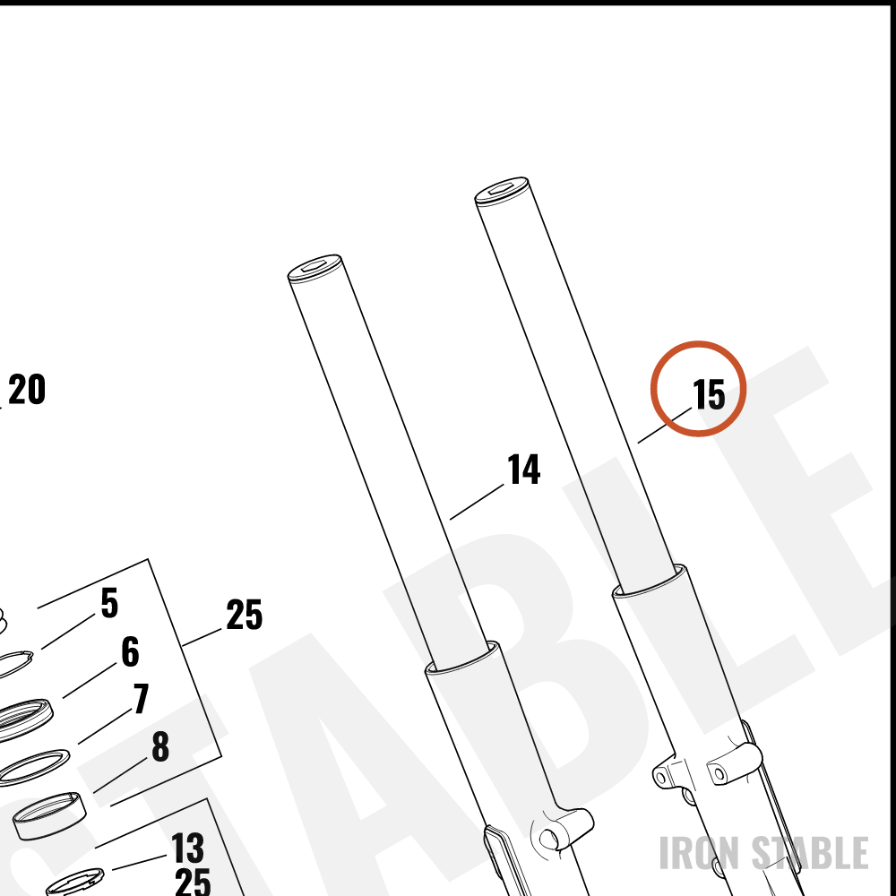 Harley-Davidson Fork Assembly, Std, Lh, Buffed, Clr, 49m