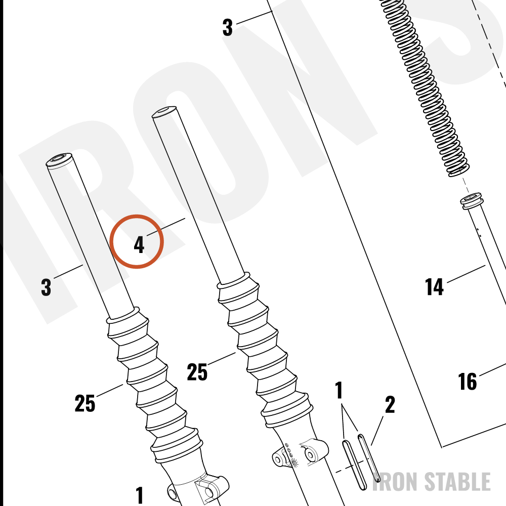 Harley-Davidson Bom-Fork Assembly, Lh