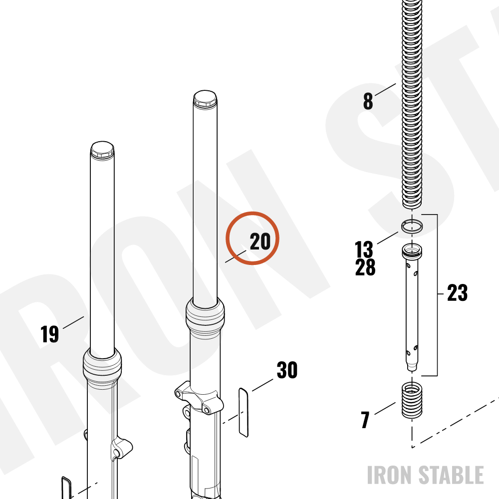 Harley-Davidson Fork Assembly, Lh