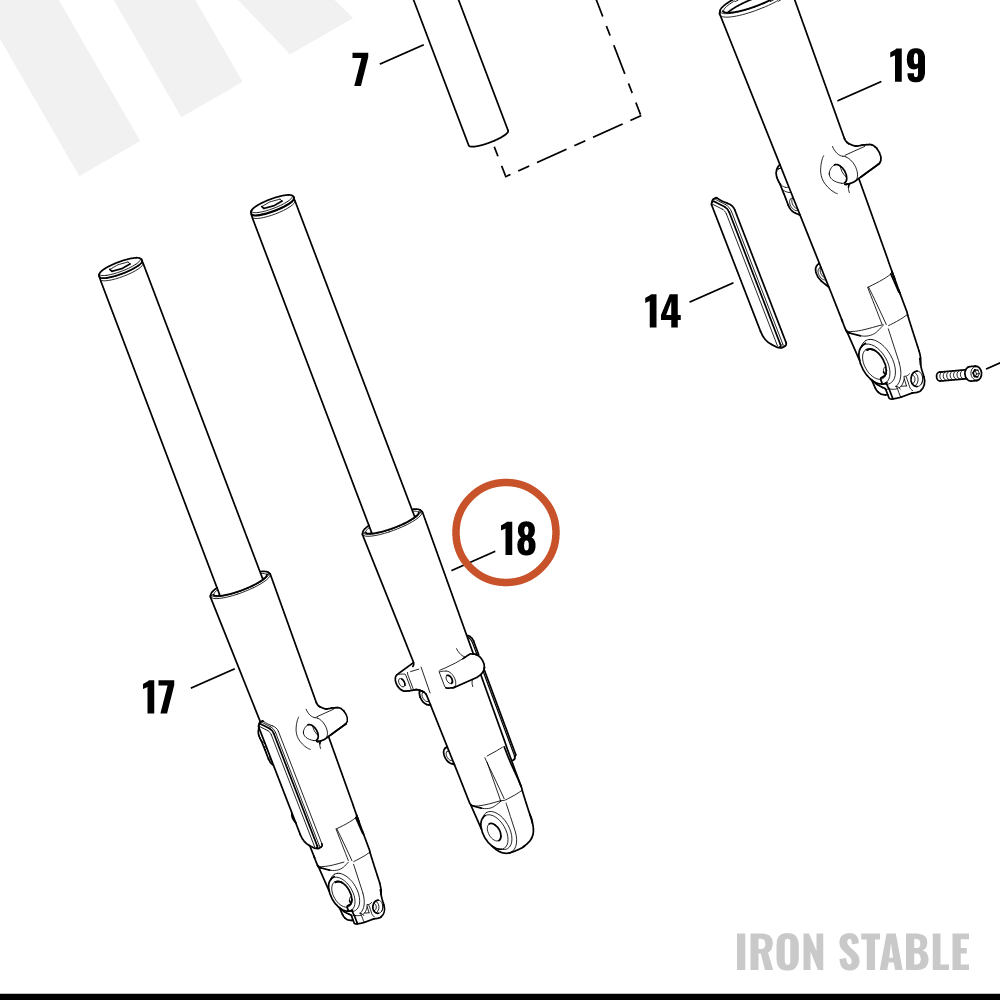 Harley-Davidson Fork Assembly, Std, Lh, Buffed, Clr, 49m