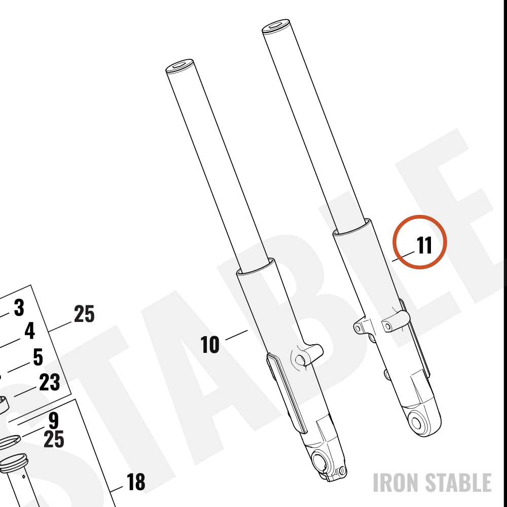 Harley-Davidson Fork Assembly, Std, Lh, Buffed, Clr, 49m