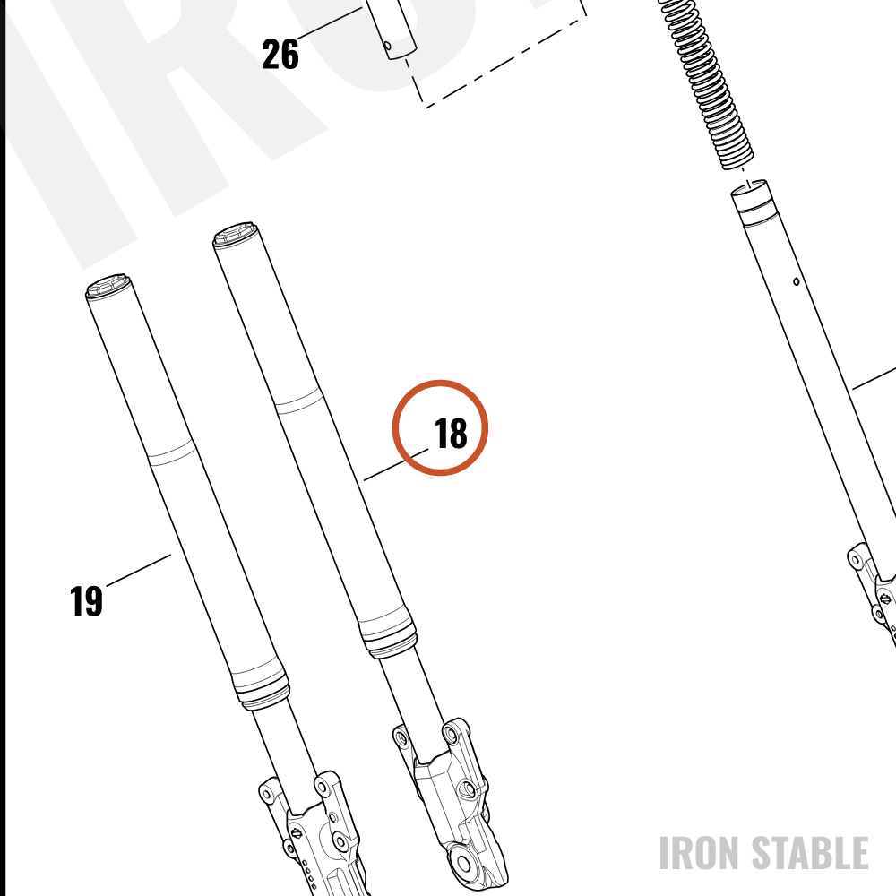 Harley-Davidson Fork, Fr Tlscp, Lh, Black