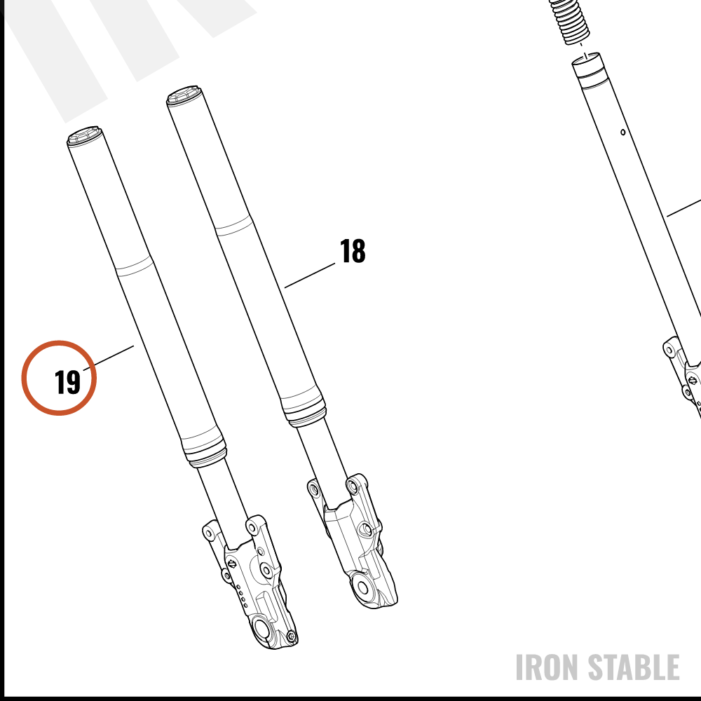 Harley-Davidson Fork, Fr Tlscp, Rh, Black