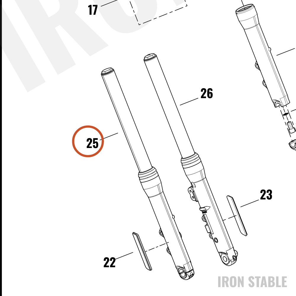 Harley-Davidson Fork, Fr Tlscp, Assembly, Non Std, Rh,