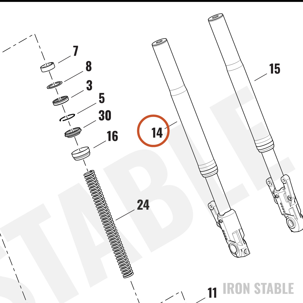 Harley-Davidson Fork, Fr Tlscp, Rh