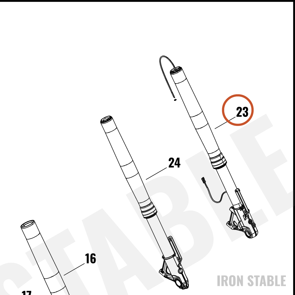 Harley-Davidson Fork, Fr Tlscp, Lh, 47mm, Inv, Semi