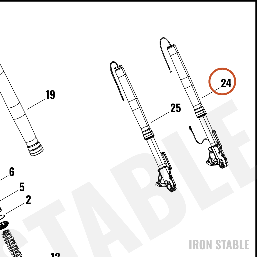 Harley-Davidson Fork, Fr Tlscp, Lh, 47mm, Inv, Semi