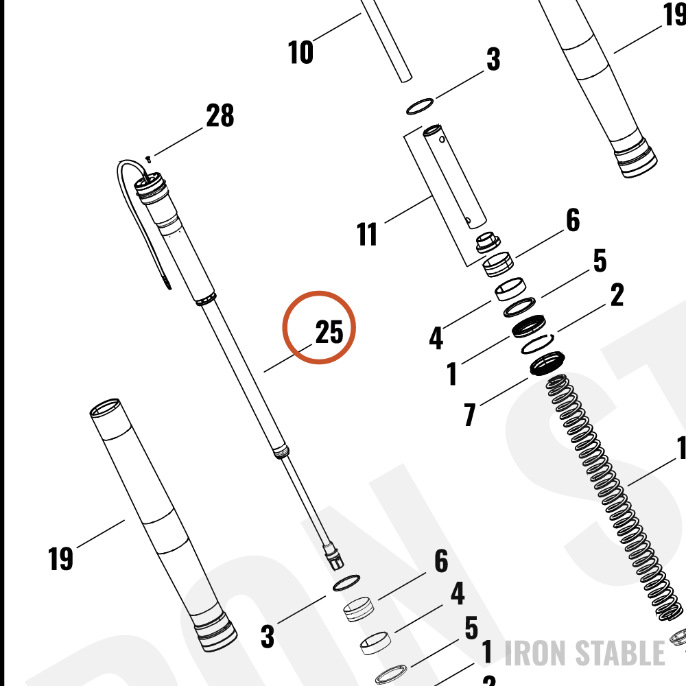 Harley-Davidson Fork, Fr Tlscp, Rh, 47mm, Inv, Semi