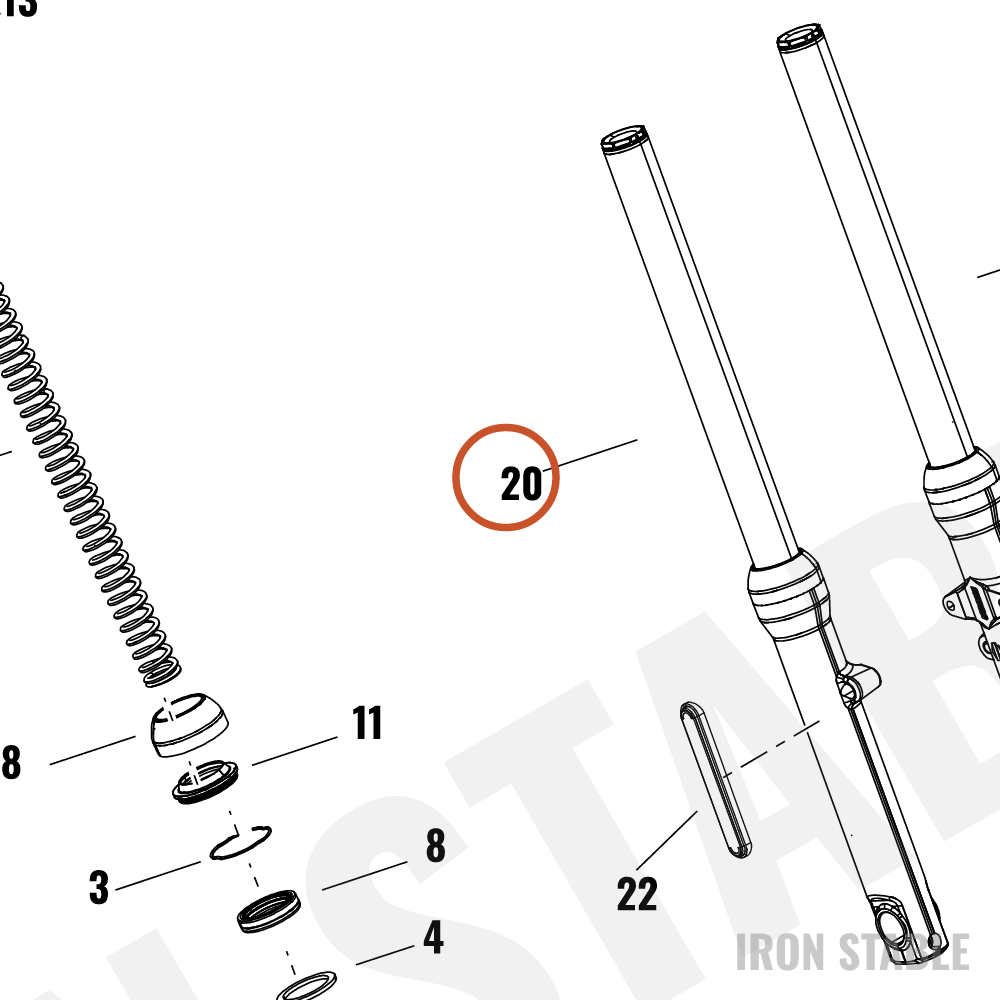 Harley-Davidson Fork, Fr Tlscp, Rh, 41mm, Conventi