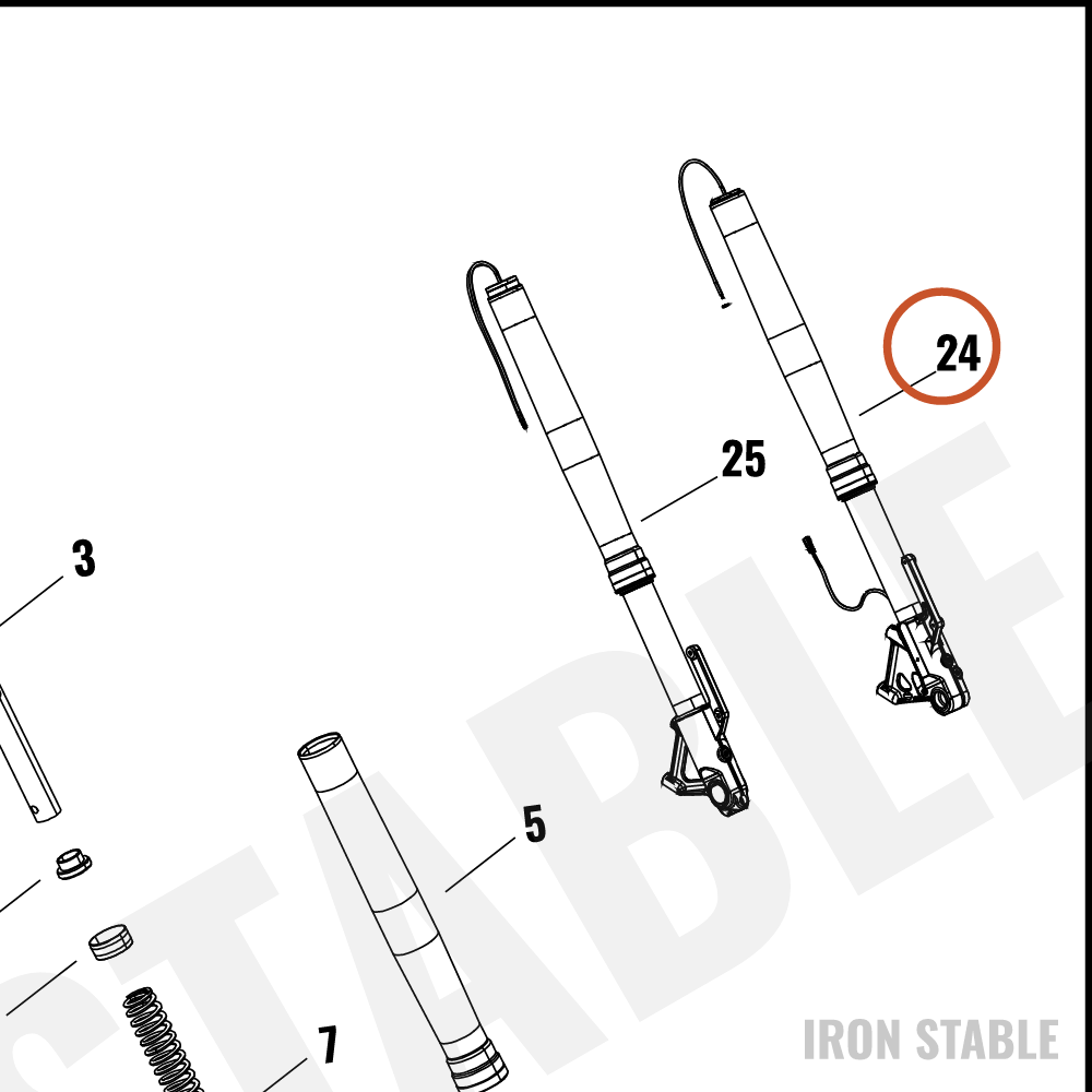 Harley-Davidson Fork, Fr Tlscp, Lh, 47mm, Invt, Vrh