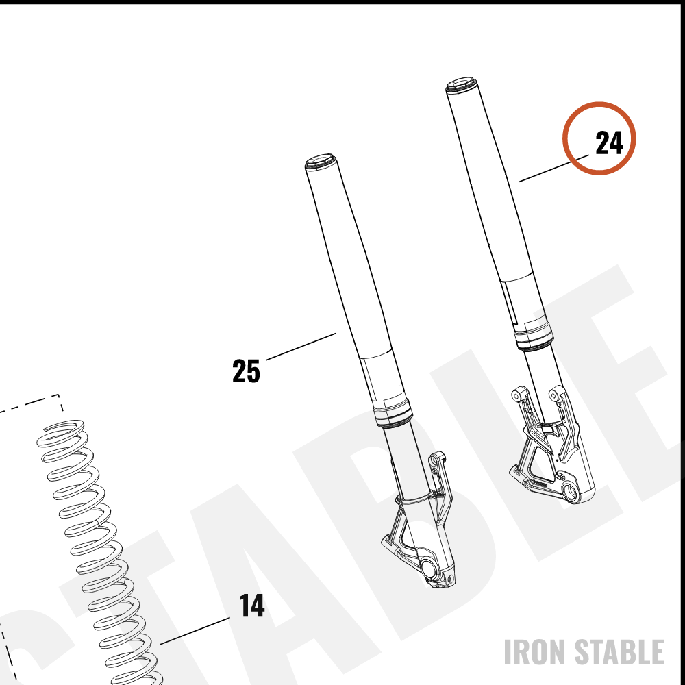 Harley-Davidson Fork, Fr Tlscp, Lh, 47mm, Inv