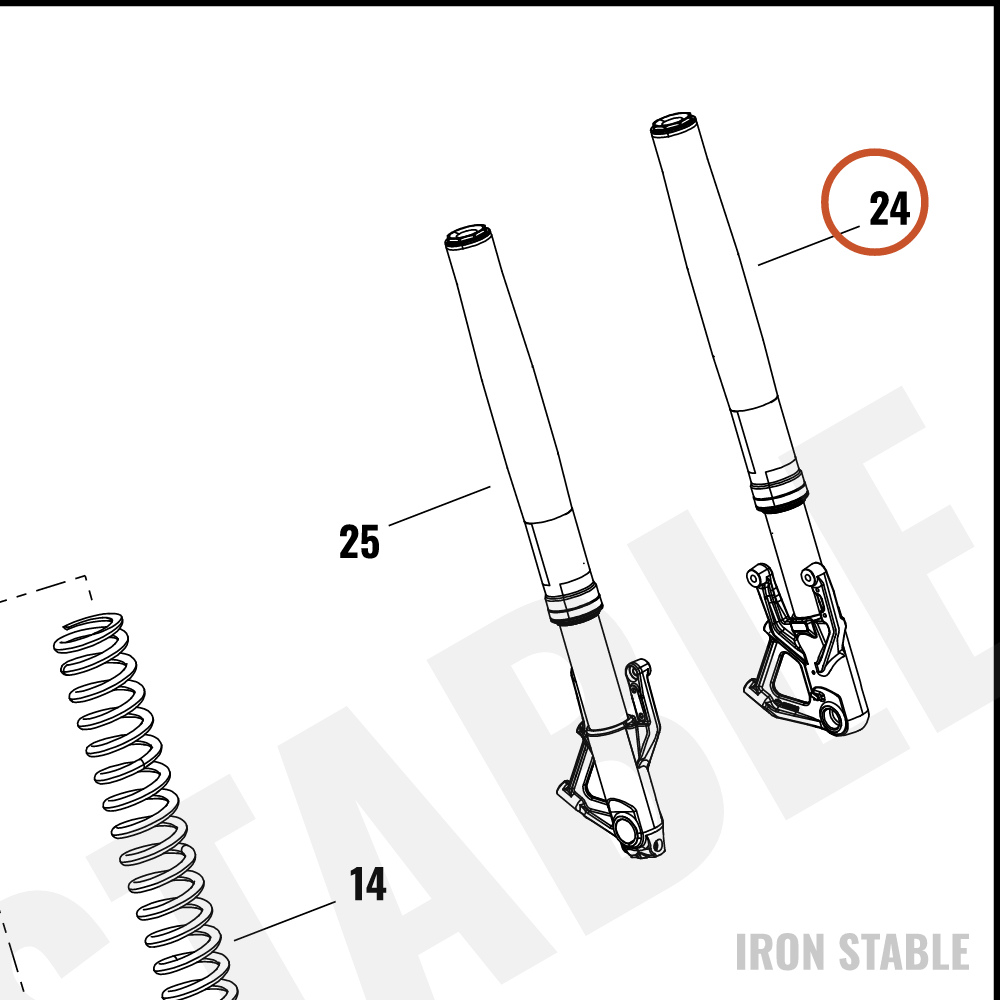 Harley-Davidson Fork, Fr Tlscp, Lh, 47mm, Inv