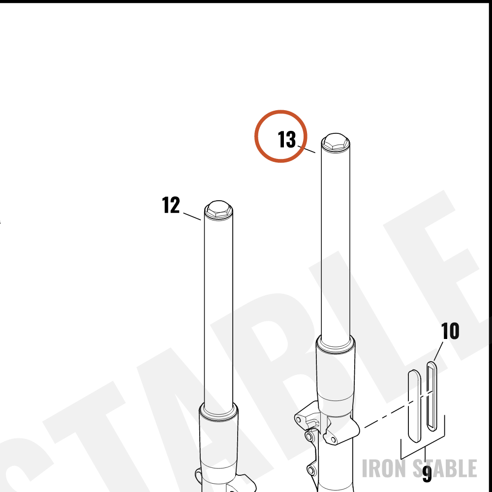 Harley-Davidson Fork, Fr Tlscp, Lh, Buffed, 49mm